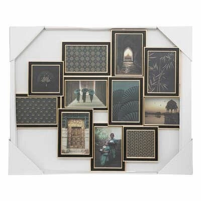 Vícerámeček na fotografie Flavie Atmosphera černozlatý závěsný moderní rámeček na 11 fotografií
