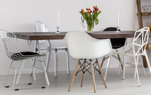 Moderní černá jídelní židle Gap PP inspirovaná One Chair Simplet, stohovatelná, vzdušná