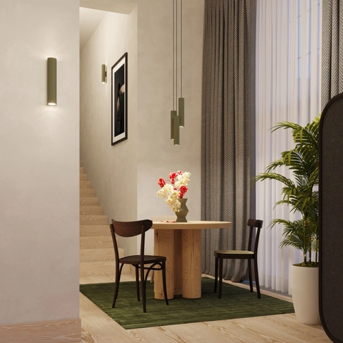 Stropní lustr loftový Lagos 2 zelená olivová nastavitelný nad stůl do obýváku nebo kuchyně