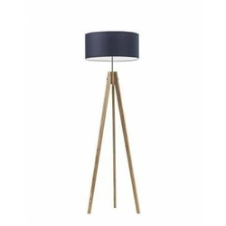 Podlahová lampa Haiti stínidlo tmavě modré stojan dub