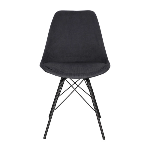 Čalouněná jídelní židle Eris moderní antracitový manšestr na černých nohách Actona