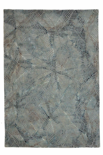 Moderní vlněný koberec do obýváku Palms Grey 160x230 ručně tkaný šedý Carpet Decor