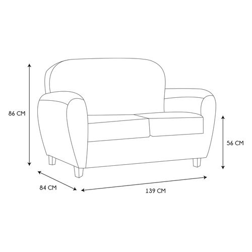 Dvojmístná vintage pohovka z ekokůže Intesi Klubová hnědá do obýváku a pracovny na dřevěných nohách