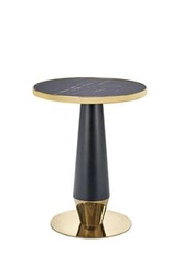 Kulatý jídelní stůl Nasoma černý mramor moderní glamour na jedné noze Intesi