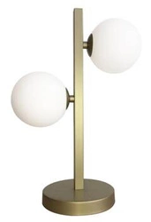 Moderní stolní lampa Kama zlatobílá glamour do obýváku a ložnice kov sklo 42 cm
