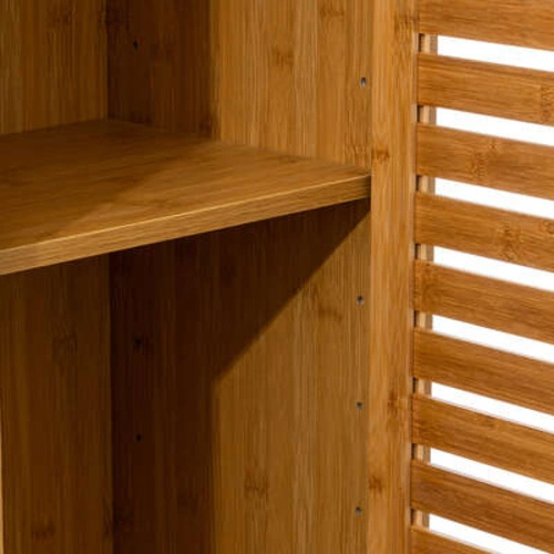 Vysoká koupelnová skříňka Sicela z bambusu