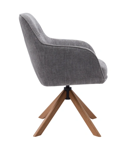 Otočná křesla Lova UNIQUE šedý sametový do obýváku loftový s područkami