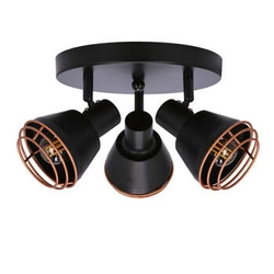 Stropní svítidlo Neria černé kovové s měděným stínidlem do obýváku moderní 36 cm