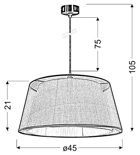 Závěsná lampa Charlie 45 1x60W E27 černá