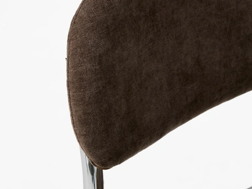 Čalouněná jídelní židle Griffin na chromovaných ližinách hnědá