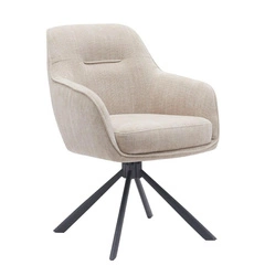 Otočná sametová béžová křeslo Lova s područkami do obýváku moderní