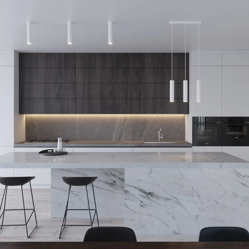 Moderní bílý stropní přisazený světlo z kovu Lagos 30 do obýváku, kuchyně a ložnice Sollux