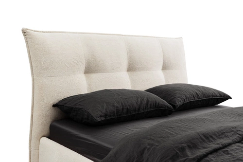 Čalouněná postel do ložnice Biscuit 160x200 béžová s úložným prostorem skandinávský styl