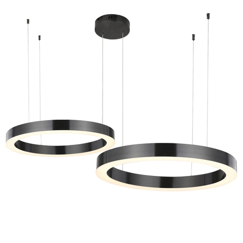 Závěsné LED svítidlo CIRCLE Step into Design 60+80 cm šedé, nastavitelné do obýváku
