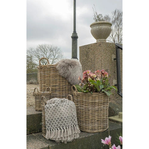 Alanya bavlněná deka na pohovku 130x180 teplý béžový pléd House Nordic