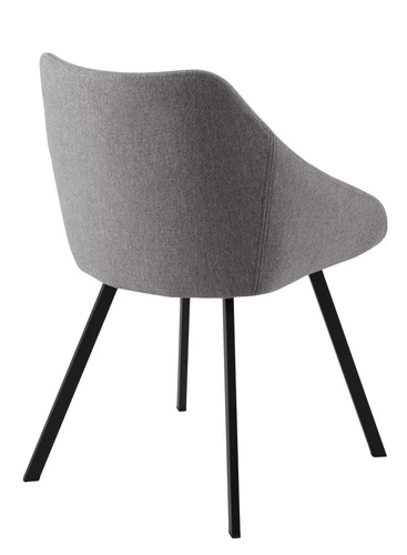 Čalouněná jídelní židle Nils šedá moderní skořepinová na černých nohách Actona