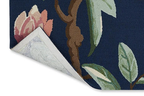 Midnight Garden Navy venkovní koberec na terasu a balkon 140x200 květinový snadno čistitelný