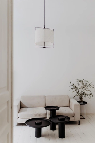 Kulatý konferenční stolek TYK 430 NORDIFRA černý dub moderní do obýváku 43 cm