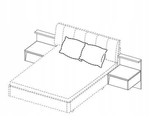 Dva závěsné bílé noční stolky se zásuvkou a LED 54 cm Intesi Madera skandinávský styl