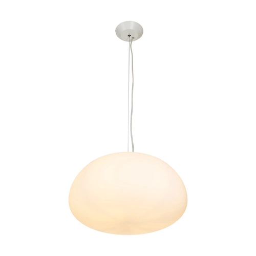 Závěsné skleněné svítidlo LUCIDUM FLAT bílé 40 cm do obýváku a nad stůl moderní