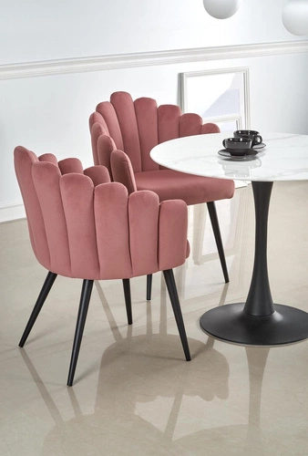 Kulatý jídelní stůl Broma 90 cm bílý mramor moderní na jedné noze Intesi