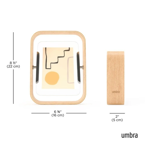 Dřevěný oboustranný fotorámeček 10x15 Bellwood přírodní stojací Umbra skandinávský