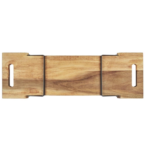 Deska z akácie s kovovým podstavcem