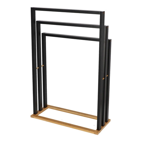 Moderní bambusový stojan na ručníky černý boho 3 ramena 5five simply smart