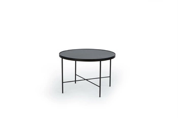 Kulatý konferenční stolek 60 cm mramorový černý moderní do obýváku Tre 600 NORDIFRA