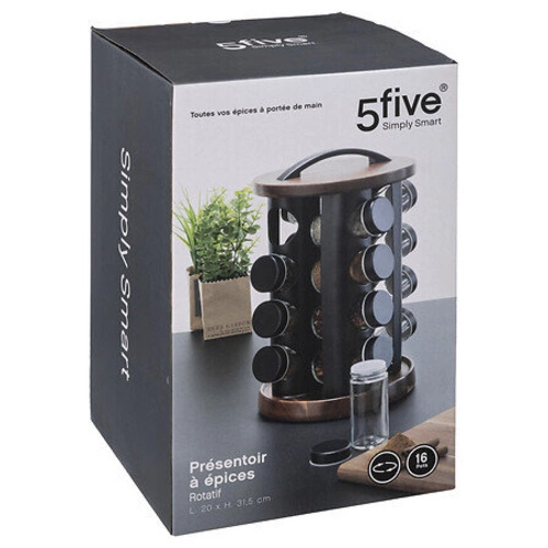 Otočný kořenkový stojan na 16 skleniček, akáciové dřevo