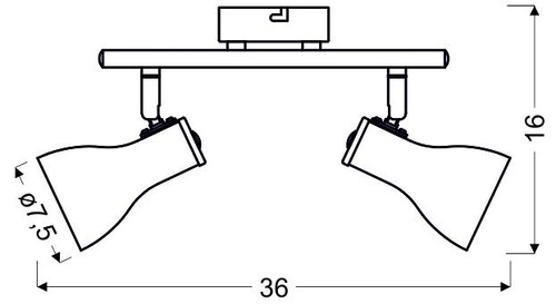 Stropní svítidlo Julie strip 2x40W E14 šedé