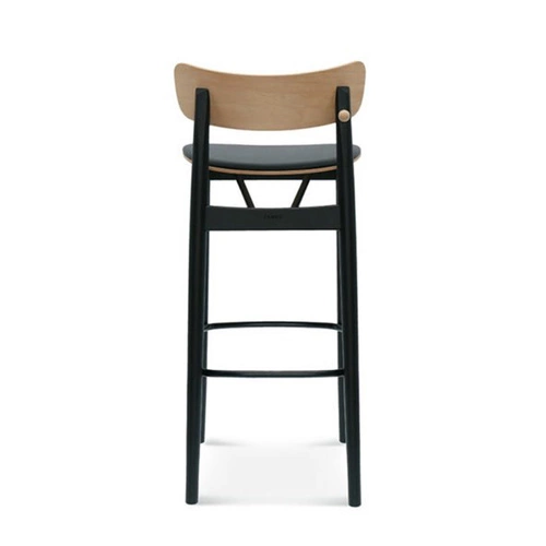 Čalouněný barový stolička s opěrkou Nopp Fameg, dřevěná, moderní, na míru do kuchyně a k ostrůvku