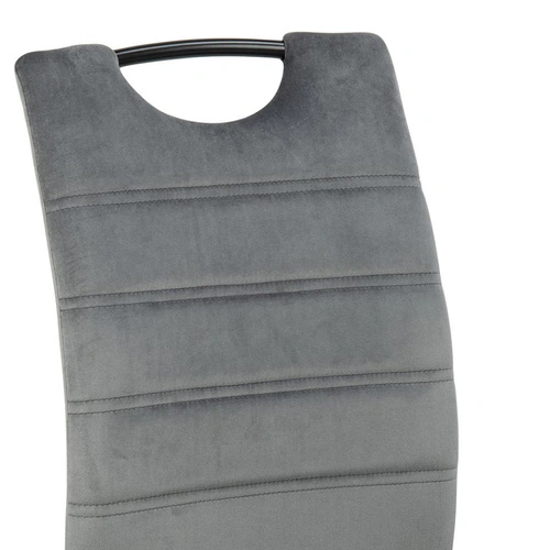 Actona Dia šedá sametová jídelní židle moderní na černých nohách