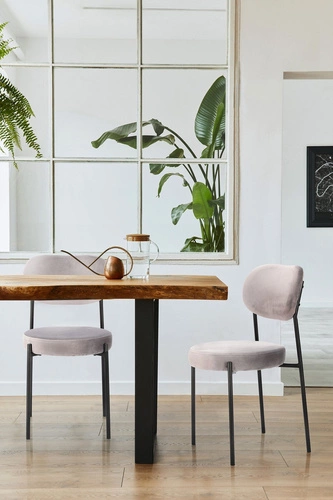 Čalouněná židle Camile Velvet šedá sametová do jídelny a obývacího pokoje glamour Intesi