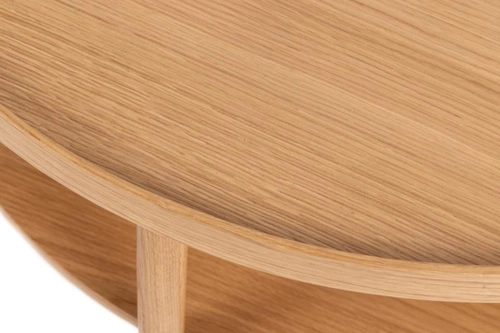 Konferenční stolek Banbury kulatý 80 cm dubový s policí moderní skandinávský do obýváku Actona