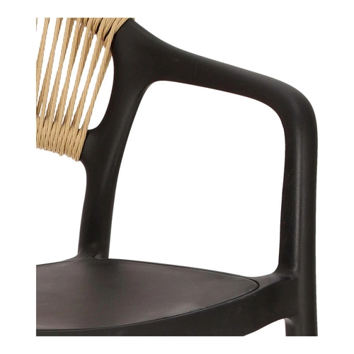 Jídelní židle Osma Intesi černá, polypropylen, stohovatelná, snadné čištění, s područkami