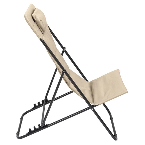 Zahradní lehátko Grue béžové skládací s nastavitelným opěradlem moderní na terasu a pláž Ventos