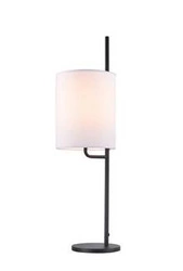 Stolní lampa Tokyo černá moderní s látkovým stínidlem do ložnice a obýváku Ledea 18 cm
