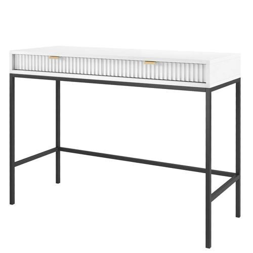 Toaletní stolek Delicious bílý rýhovaný moderní se zásuvkami do ložnice Intesi