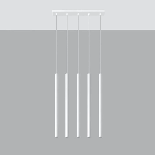 Závěsné svítidlo Pastelo 5ramenné bílé moderní nad stůl do kuchyně a jídelny