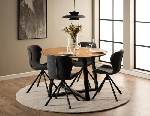 Otočná židle Batilda Actona čalouněná bouclé antracitová do jídelny a kanceláře moderní