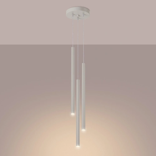 Závěsné svítidlo Pastelo 3-ramenné moderní béžové do obýváku a nad stůl s nastavitelnou výškou