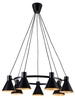 Závěsné svítidlo More 7 světel černé moderní do obýváku a nad stůl nastavitelné
