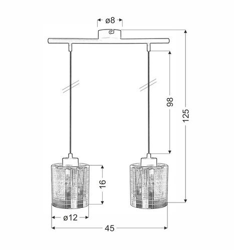 Závěsné svítidlo Cox chrom moderní 2 světla do obýváku a jídelny CANDELLUX