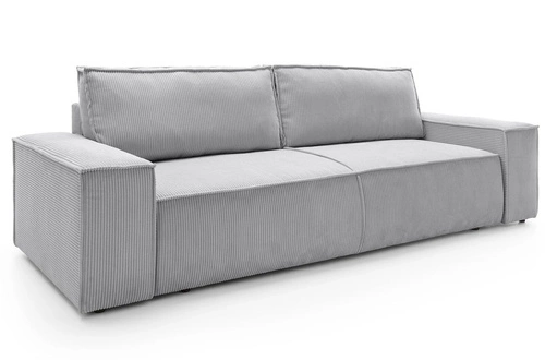 Rozkládací pohovka Molde šedý manšestr s úložným prostorem skandinávský styl do obýváku