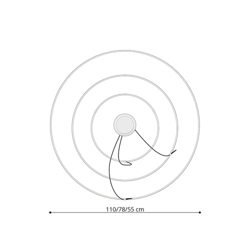 LED lustr RIO 3 černý industriální do obývacího pokoje moderní 110 cm Thoro