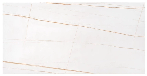 Konferenční stolek Taman obdélníkový skleněný bílý mramor zlatý glamour do obýváku Intesi 120x60