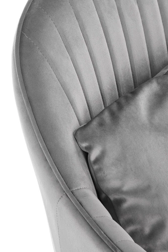 Čalouněná sametová židle Jovite šedá s područkami do jídelny a obýváku Intesi