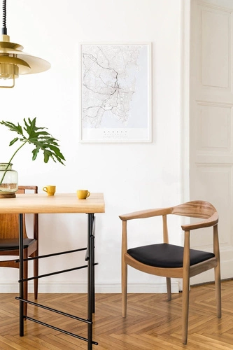 Dřevěná jídelní židle President inspirovaná Kennedy s područkami v přírodní barvě D2.DESIGN