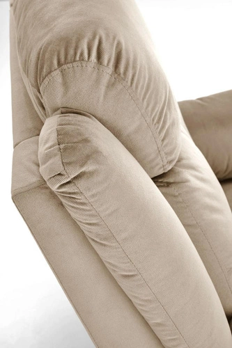 Relaxační křeslo Fearne béžové rozkládací do obýváku s podnožkou a USB portem Intesi